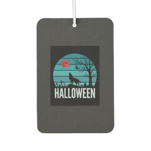 Halloween-Wolf-Friedhofs-Mond-Vektor Autolufterfrischer