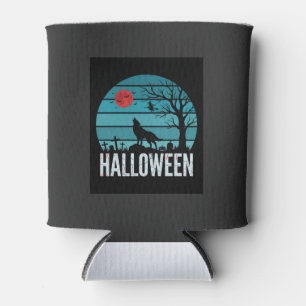 Halloween-Wolf-Friedhofs-Mond-Vektor Dosenkühler