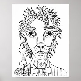 Halloween Wolf Lollipop-Farbseiten-Kunstposter Poster