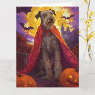 Halloween Wolfhound Vampire Pumpkins Beängstigend Karte