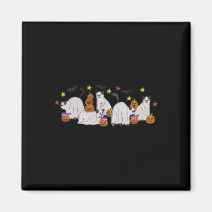 Halloween Women Cat Ghost Stickerei Effekt Design Magnet