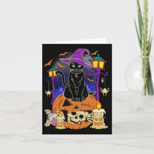 Halloween Women Men Kids Halloween Black Cat Pumpe Karte