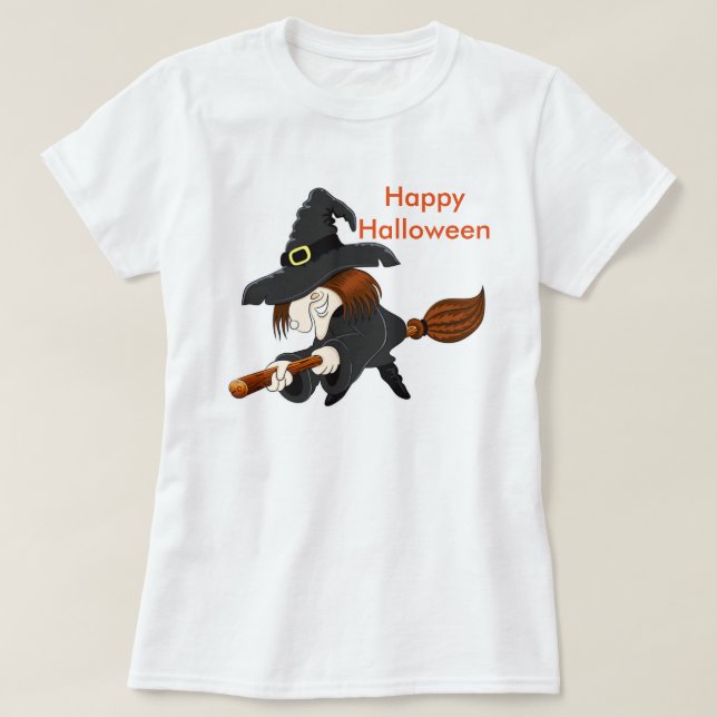 Halloween Women's Basic T - Shirt/Hexe T-Shirt (Design vorne)