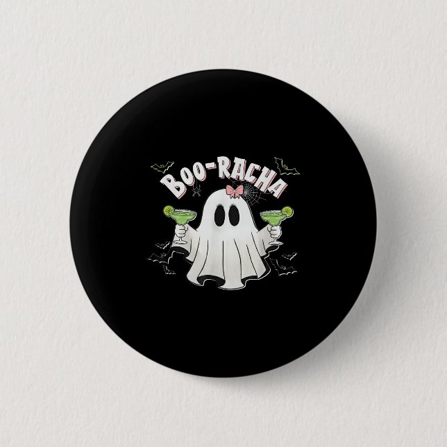 Halloween Women's Ghost Boo Racha Funny Margarita Button (Vorderseite)