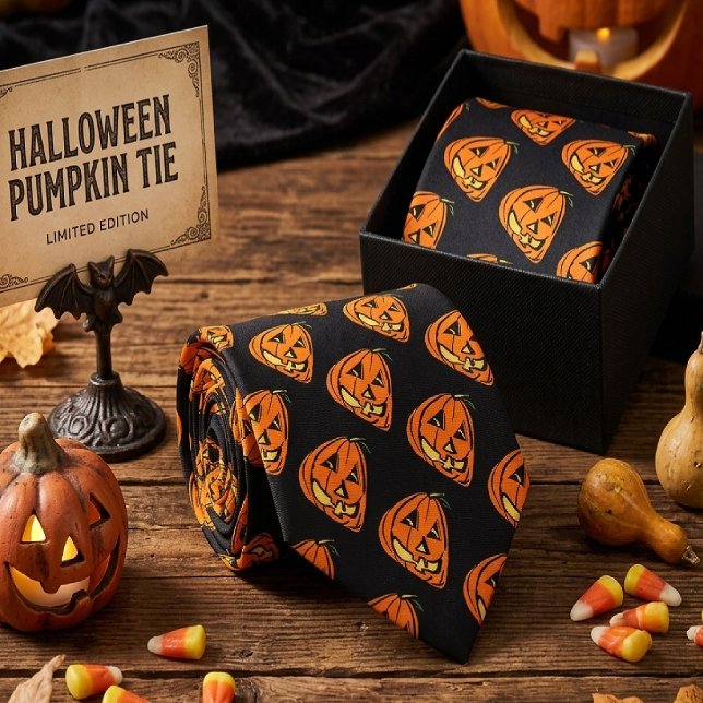Halloween Wonky Pumpkin Krawatte (Von Creator hochgeladen)
