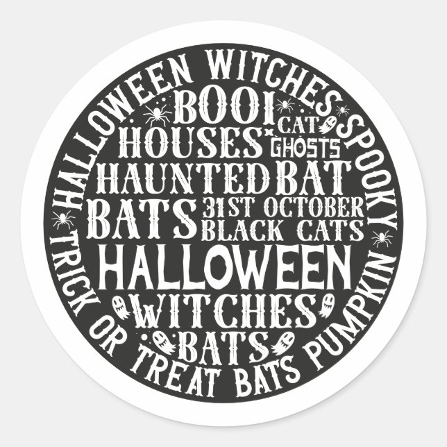 Halloween Word Art Sticker (Vorderseite)
