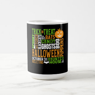Halloween Word Jumble Niedlich Spirit Pumpkin Kaffeetasse
