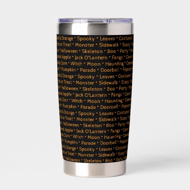 Halloween Words Thermal Tumbler Thermobecher (Vorderseite)