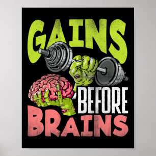 Halloween Workout Zombie Weightlift Gains Befor Poster