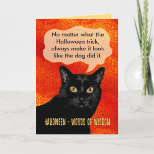 Halloween Worte der Weisheit Katze Karte