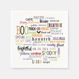 Halloween Worte Typografie Spaß Party Napkins Serviette
