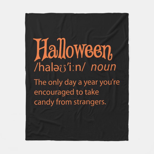 Halloween-Wörterbuchdefinition Fleecedecke (Vorderseite)