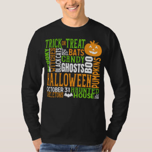Halloween-Wortverwirrung Bunt Süß Spinne Kürbis T-Shirt
