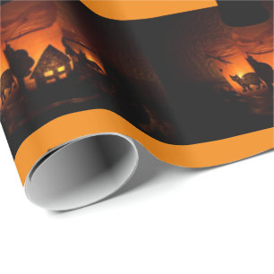 Halloween Wrapping Paper, Black Cat Geschenkpapier