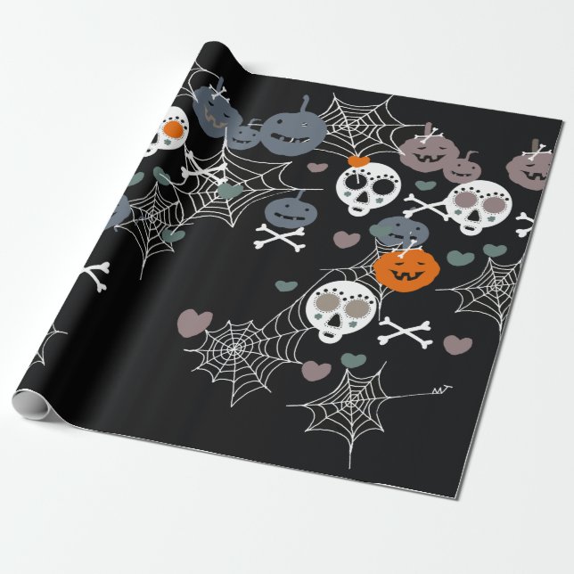 Halloween wrapping paper geschenkpapier (Ungerollt)
