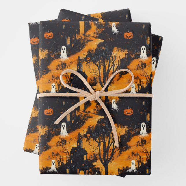 Halloween Wrapping Paper Geschenkpapier Set (Beispiel)