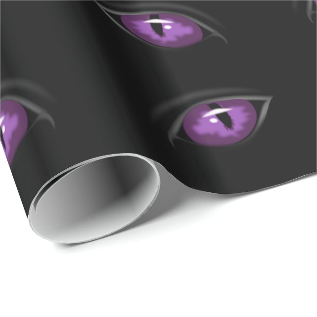 Halloween Wrapping Paper, Lila Augen Geschenkpapier (Rolleneckpunkt)