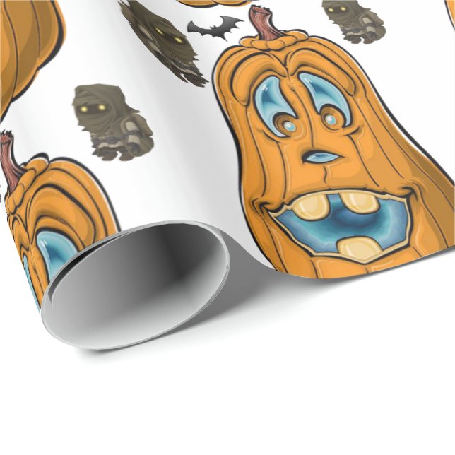 Halloween Wrapping Paper, Pumpkin Geschenkpapier (Rolleneckpunkt)