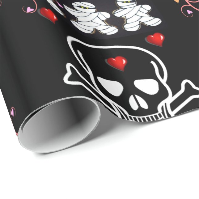 Halloween Wrapping Paper, Skull Geschenkpapier (Rolleneckpunkt)