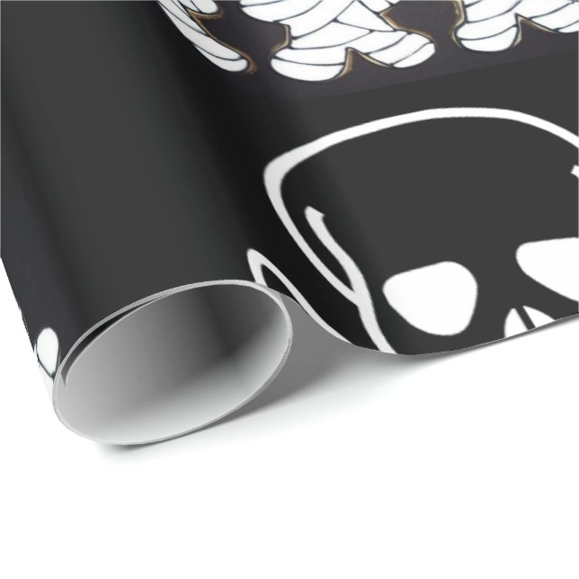 Halloween Wrapping Paper, Skull Geschenkpapier (Rolleneckpunkt)
