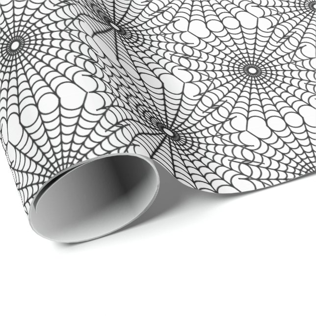 Halloween Wrapping Paper-Spider Webs Geschenkpapier (Rolleneckpunkt)