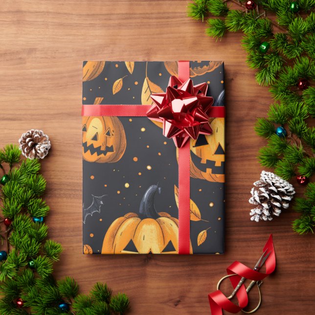 Halloween Wrapping Paper - Spookes Niedliches Gesp Geschenkpapier (Feiertagsgeschenk)
