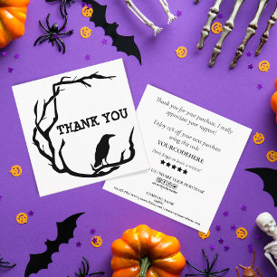 Halloween Wreath Crow danke Ihnen für Ihre Bestell Quadratische Visitenkarte