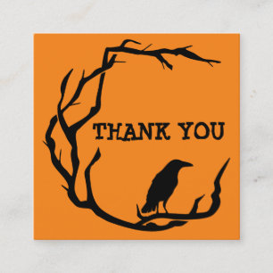 Halloween Wreath Crow danke Ihnen für Ihre Bestell Quadratische Visitenkarte