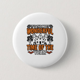 Halloween Wundervolle Zeit Des Jahres Vintage-Shir Button