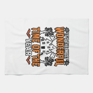Halloween Wundervolle Zeit Des Jahres Vintage-Shir Geschirrtuch