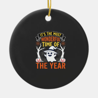 Halloween Wundervolle Zeit Geist und Kürbis Vintag Keramik Ornament