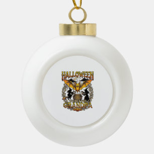 Halloween-Wünsche Opa Fledermaus Hexen Kessel_1 Keramik Kugel-Ornament