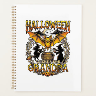 Halloween-Wünsche Opa Fledermaus Hexen-Kessel_1 Planer