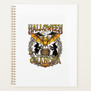 Halloween-Wünsche Opa Fledermaus Hexen-Kessel_1 Planer