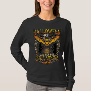 Halloween-Wünsche Opa Fledermaus Hexen-Kessel_1 T-Shirt