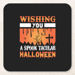 Halloween wünscht Ihnen ein gruseliges Halloween Rechteckiger Pappuntersetzer