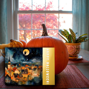 Halloween wünscht sich mit Aquarelltonretro Folien Feiertagspostkarte