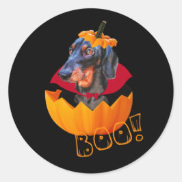 Halloween-Wurstkürbis Runder Aufkleber