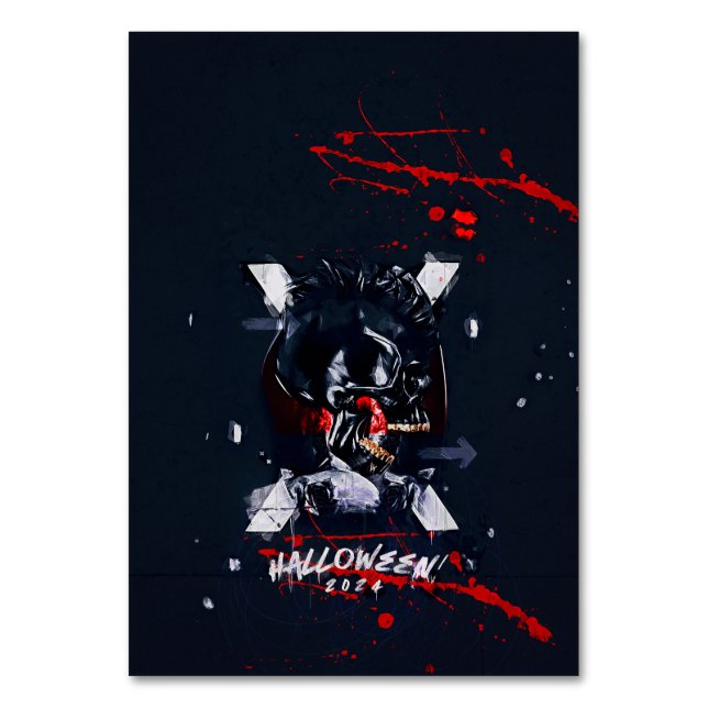 Halloween X-Party Tischnummer (Vorderseite)