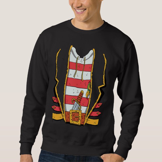 Halloween Xmas Lazy Pirate Costume Sweatshirt (Vorderseite)