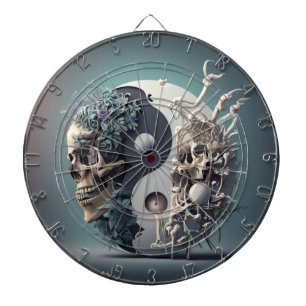 Halloween Yin-Yang Skeleton Fusion Dartscheibe