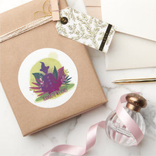 Halloween Yoga Namaste Hexen Runder Aufkleber