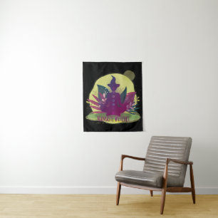 Halloween Yoga Namaste Hexen Wandteppich