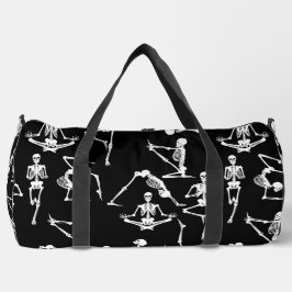 Halloween yoga skeletts schwarz duffle bag