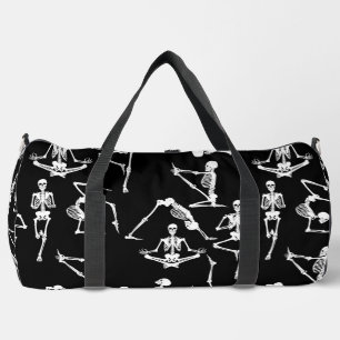 Halloween yoga skeletts schwarz duffle bag