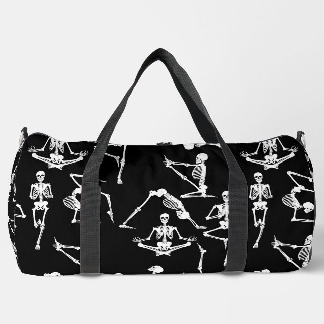 Halloween yoga skeletts schwarz duffle bag (Vorderseite)