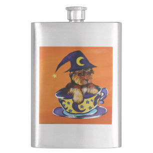 Halloween Yorkie Poo Flachmann