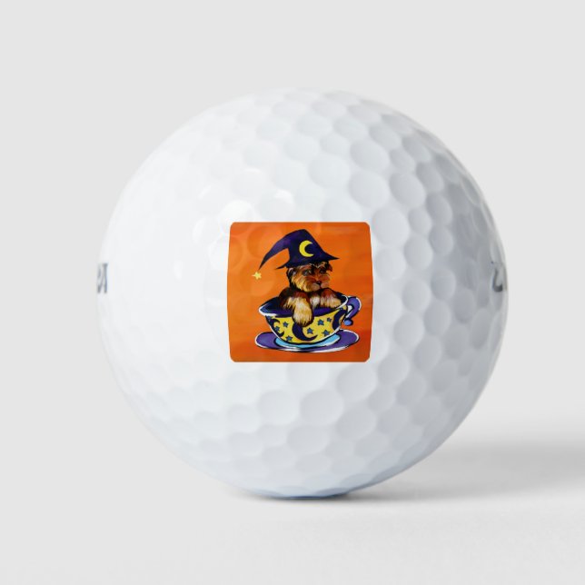 Halloween Yorkie Poo Golfball (Vorderseite)