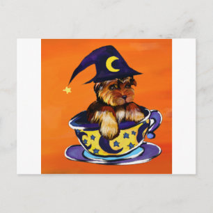 Halloween Yorkie Poo Postkarte