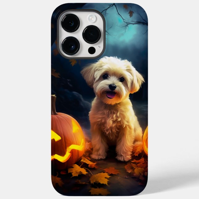 Halloween Yorkipoo mit Pumpkins Beängstigend Case-Mate iPhone Hülle (Rückseite)